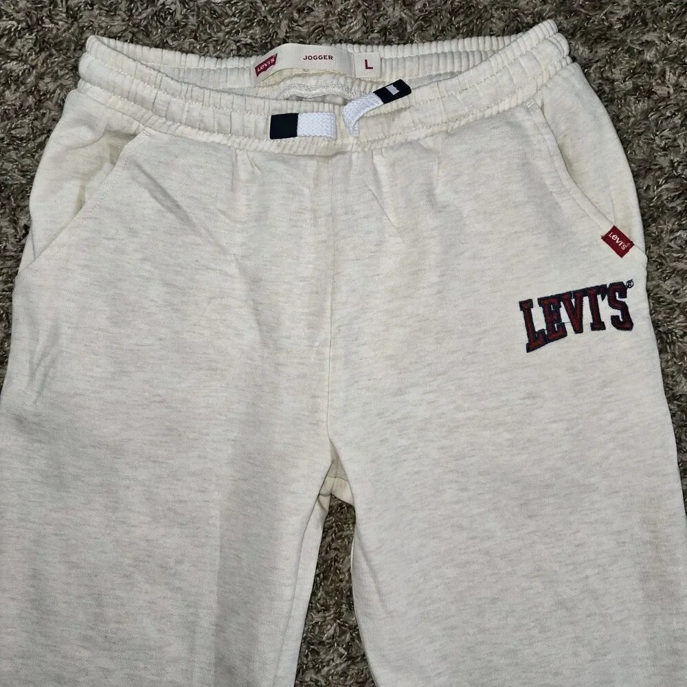Boys Levi’s Sweatsuit Set Large Sweatshirt Jogger Pants 2 Piece Light Gray